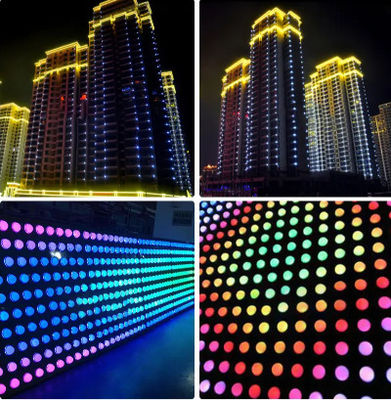 Multicolor LED Outdoor Facade Lighting 10cm Pixel Programmable RGB Lights For Amusement