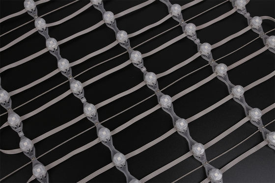 Waterproof Soft LED Mesh Video Screen RGB 50mm DMX512 160 Degree For Indoor Display