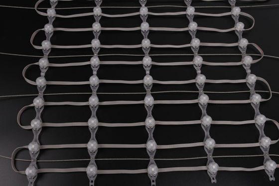 20mm Transparent Pixel Mesh Screen Waterproof Outdoor Programmable LED Curtain Display