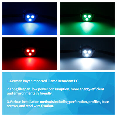 30mm IP67 Waterproof RGBW LED Point Light with DMX512 Control for Outdoor Building Decoration