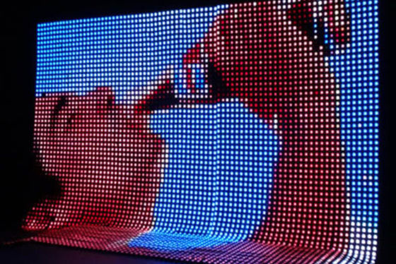 Hohe Helligkeit Außen IP67 Flexible LED Mesh Display P50 P83 P100 mit transparenter Gestaltung