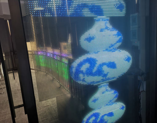 P10 Transparentes LED-Display Bildschirm Vollfarbe Hohe Helligkeit für Gebäudeglasfenster