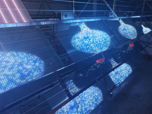 Leicht und dünn RGB-Farb-LED-Transparentfilm-Bildschirm für große Gebäude