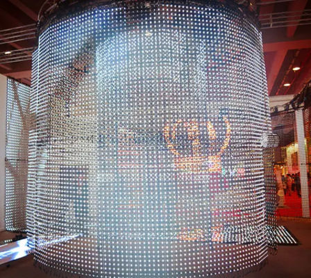 Multiple Installation Full Color LED Mesh Screen Flexible Transparent Waterproof