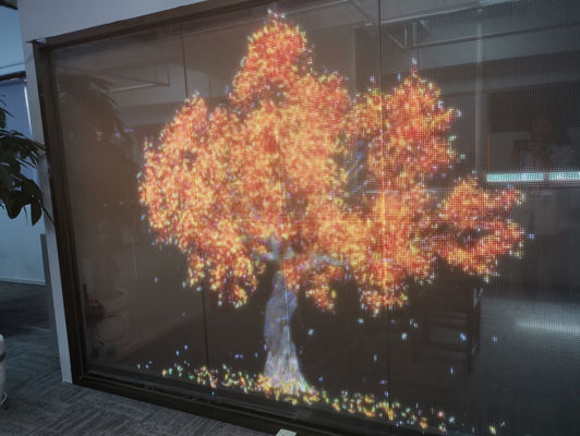 RGB-Farb-LED-Transparenter Bildschirm Außen-Transparenter LED-Display für Schaufenster