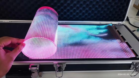 Flexible LED Transparent Film Screen Einfache Installation für Werbung LED-Panel-p4