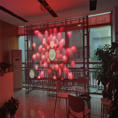 XH-JHP-P6Custom hochwertiges transparentes Glas in voller Farbe doppelseitig Transparentes Glasbildschirm LED-Display transparent