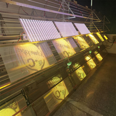 P10 Werbeanzeige Anzeige in Innenräumen Flexibilität auf transparenten GlasbildschirmSMD2121 5V LED Kristallfilm