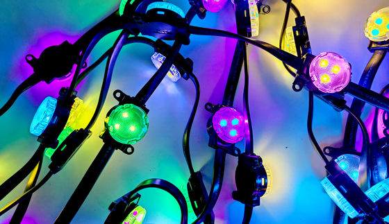 DMX512 Full Color Pixel IC DC12V Amusement Ride LED-Leuchten 3Leds 30mm Außendekoration wechselbare Punktlichter