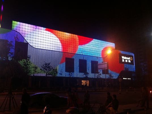 IP68 Anti-UV RGB Flammschutz-LED-Gitterbildschirm für Außenfasadenbeleuchtung