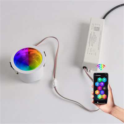 Intelligente mobile App-Steuerung, 12W RGBW eingeschlossenes LED Downlight Trimless 400LM Anti-Glare für Gewerbe und Zuhause