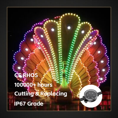 40mm IP67 LED-Punktlichtquelle Wasserdichtes Pixel-Licht Intelligente Steuerung Programmierbar RGB Gebäude Fassade Brücke Landschaftsdekoration Beleuchtung