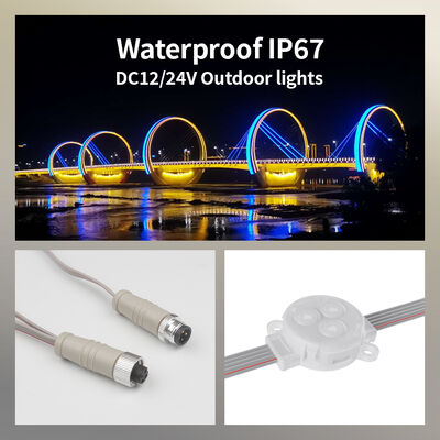 Fabrikpreis Außenlicht mit RGB-Led-Punktlicht Vollfarbe 30mm DC12V IP67 Wasserdichtes LED-Pixelleuchten