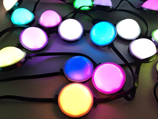 IP67 Wasserdicht 80mm RGB Steuerbare LED Pixelpunktlicht Bayer LED Perlen Deutsches PC-Material für Gebäude Außenwandbeleuchtungsprojekte